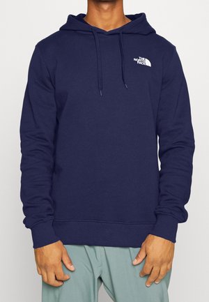 Laivastonsininen hupullinen pusero puuvillasekoitetta, jossa etutasku ja rintalogo. Resorit hihansuissa ja helmassa.