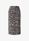 MIDI SKIRT AUS MESH WITH PRINT - Jupe trapèze - timeless beige