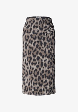 Street One, MIDI-ROCK AUS MESH MIT PRINT - A-lijn rok - timeless beige