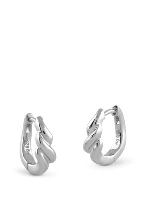 Boucles d'oreilles créoles en argent sterling avec un design torsadé. Texture lisse, finition polie et fermoir sécurisé.