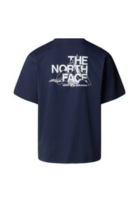 The North Face M MOUNTAIN SKETCH SS TEE  RELAXED - Print T-shirt - summit navy tnf white