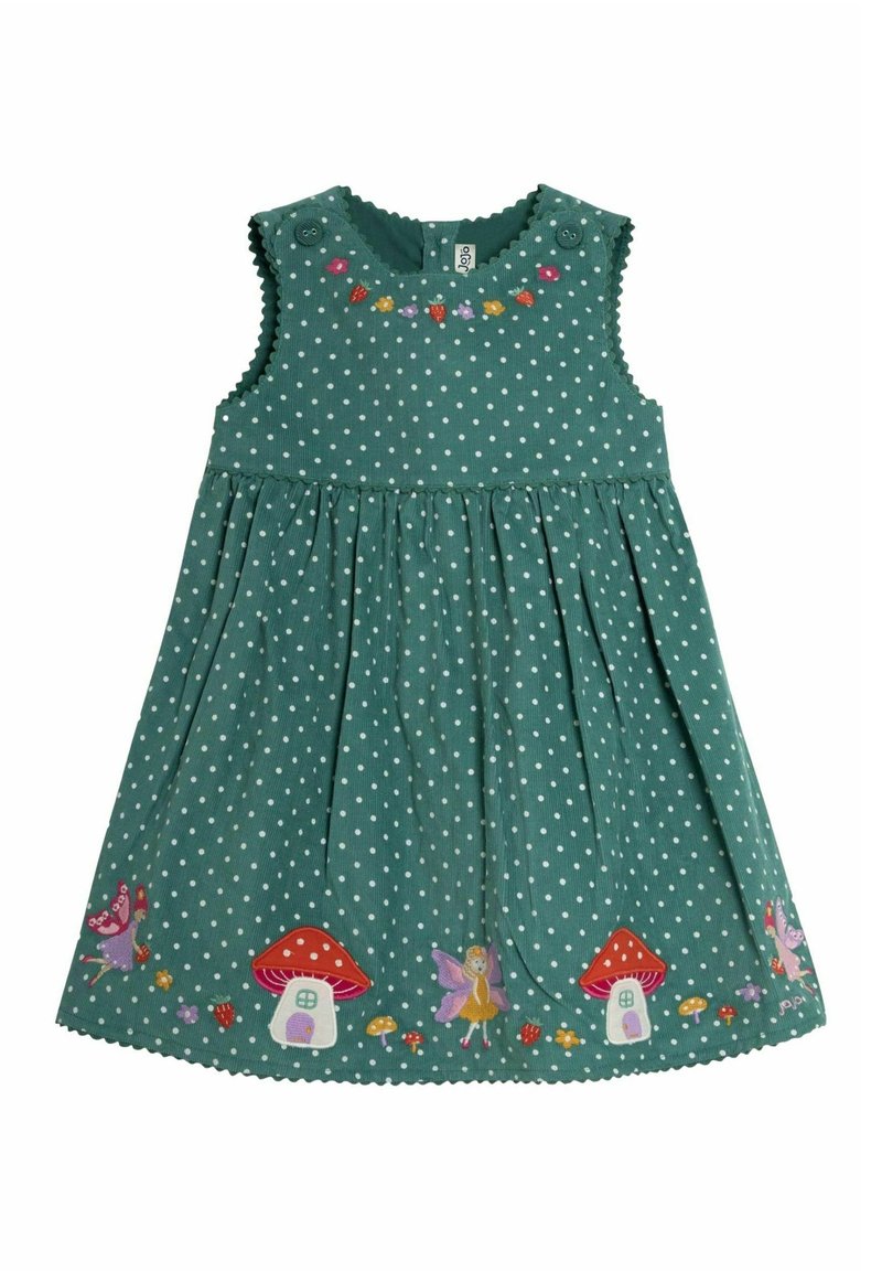 JoJo Maman Bébé FAIRY AND TOADSTOOL APPLIQUÉ - REGULAR FIT - Rochie de zi - green fairy toadstool applique