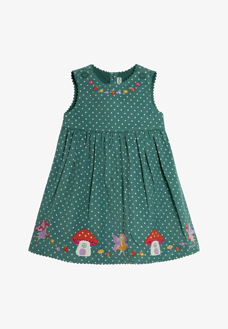 JoJo Maman Bébé FAIRY AND TOADSTOOL APPLIQUÉ - REGULAR FIT - Freizeitkleid - green fairy toadstool applique