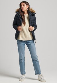 Superdry & Co HOODED PUFFER  - Winterjas - eclipse navy