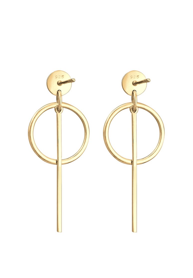Elli Dames Oorbellen Dames Creoolse Geo Look Letjes Blogger In 925 Sterling Zilver Verguld
