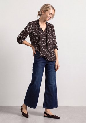 Street One, LANGARM BLUSE MIT SCHLEIFENDETAIL - Blouse - black coffee