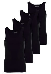 4 PACK - Camiseta interior - schwarz dunkel uni