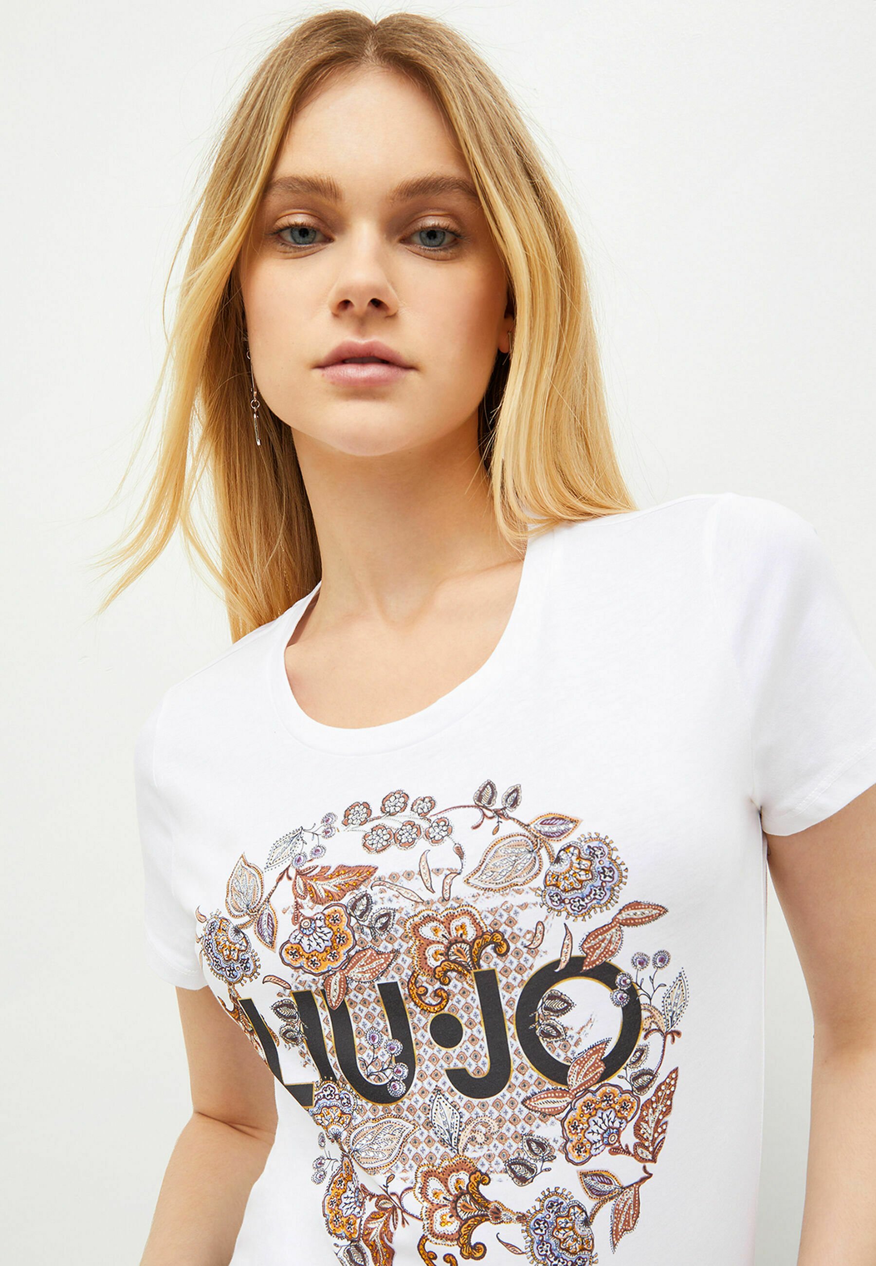 Liu Jo Jeans ECOFRIENDLY - T-shirt print - white flowers circle/wit -  Zalando.nl