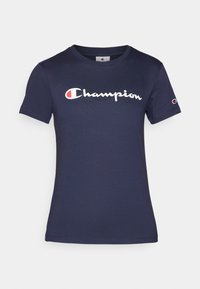 ICONS CREWNECK WITH LARGE LOGO - T-shirt med print - navy