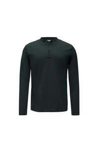 s.Oliver BLACK LABEL MIT REISSVERSCHLUSS AUS MERCERISIERTER  - Langarmshirt - tannengrün
