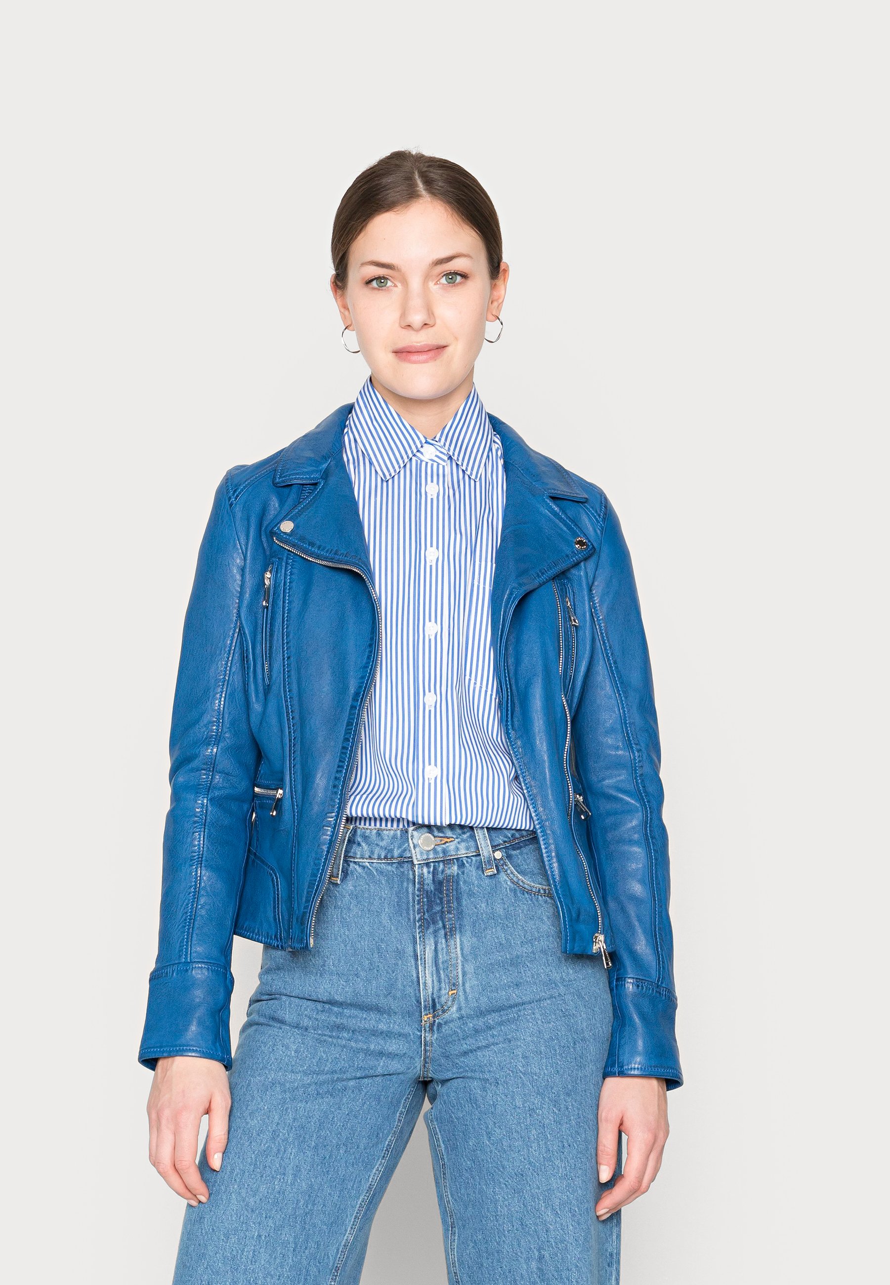 Oakwood CAMERA - Chaqueta de cuero - blue/azul - Zalando.es