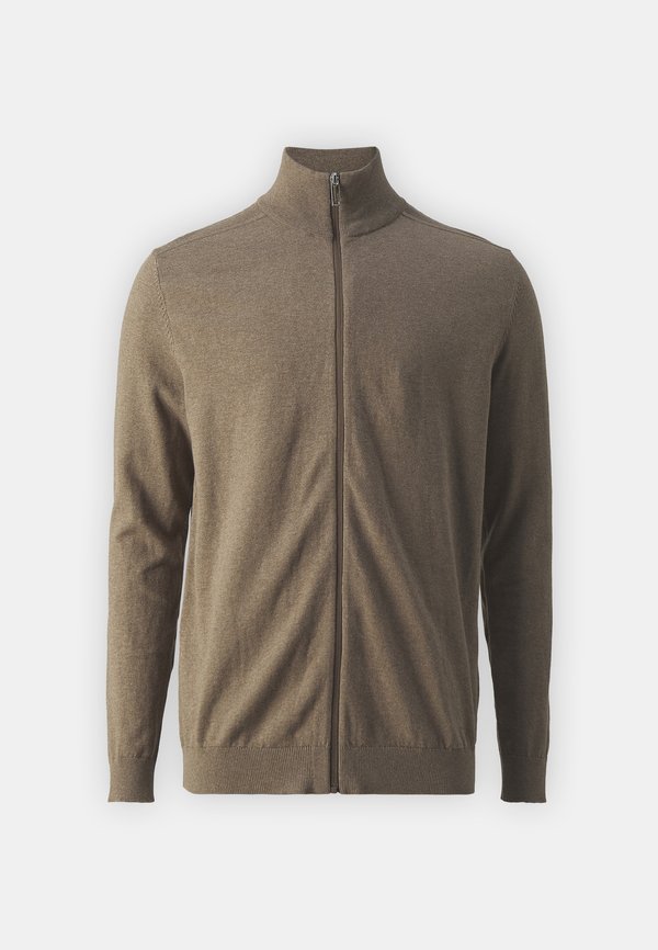 SLHBERG FULL ZIP - Cardigan - teak melange4