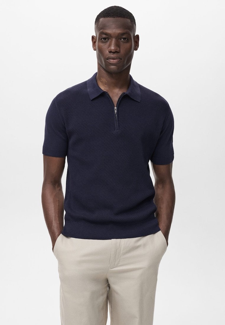 Mango - Polo shirt - marineblauw, Enlarge
