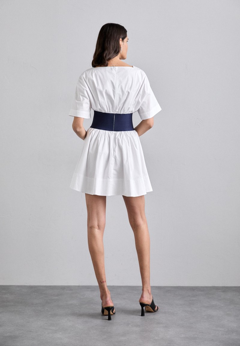 staud amy mini dress STAUD MINI AMY DRESS - Day dress - white/navy/white