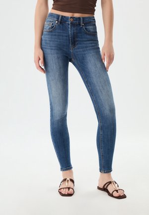 Skinny-Farkut - blue-black denim