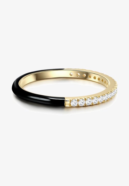 GLANZSTÜCKE MÜNCHEN Damen Ring Aus 925 Sterling Silber Gelbvergoldet Mit Zirkonia – Schmaler Bandring
