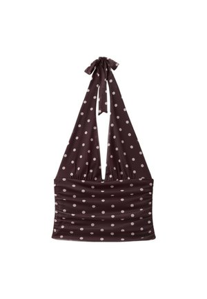 Stradivarius, PRINTED RED HALTER TOP 06608022 - Top - purple