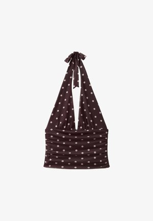 Stradivarius, PRINTED RED HALTER TOP 06608022 - Top - purple