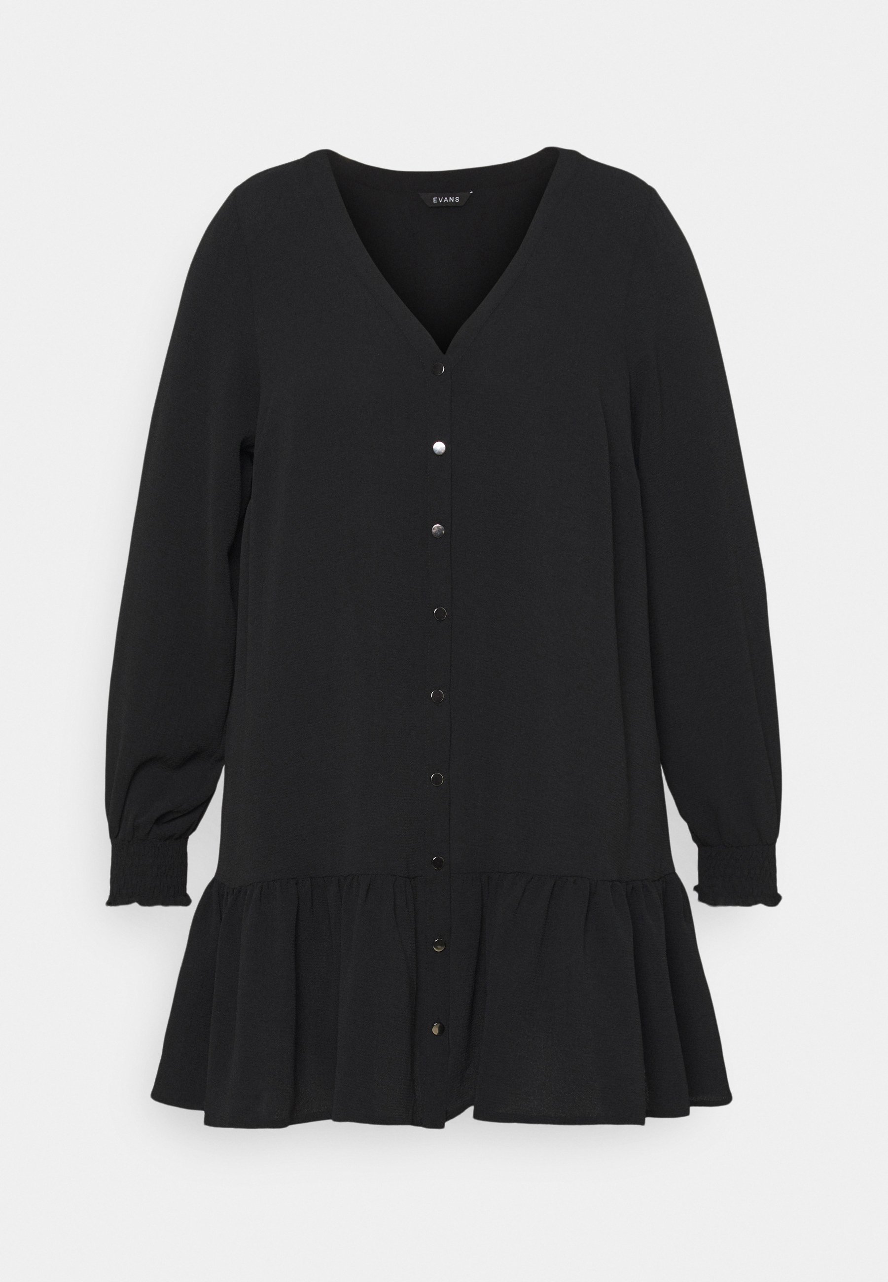 Women BLACK SHEERED CUFF BUTTON - Blouse Women BLACK SHEERED CUFF BUTTON - Blouse