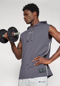 Champion SLEEVELESS HOODIE - Marškinėliai su spaudiniu - dark grey