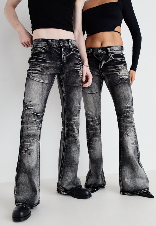 FLARED WHISKER UNISEX - Loose Jeans