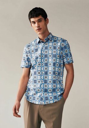 Next SHORT SLEEVE -  REGULAR FIT - Hemd - blue geometric