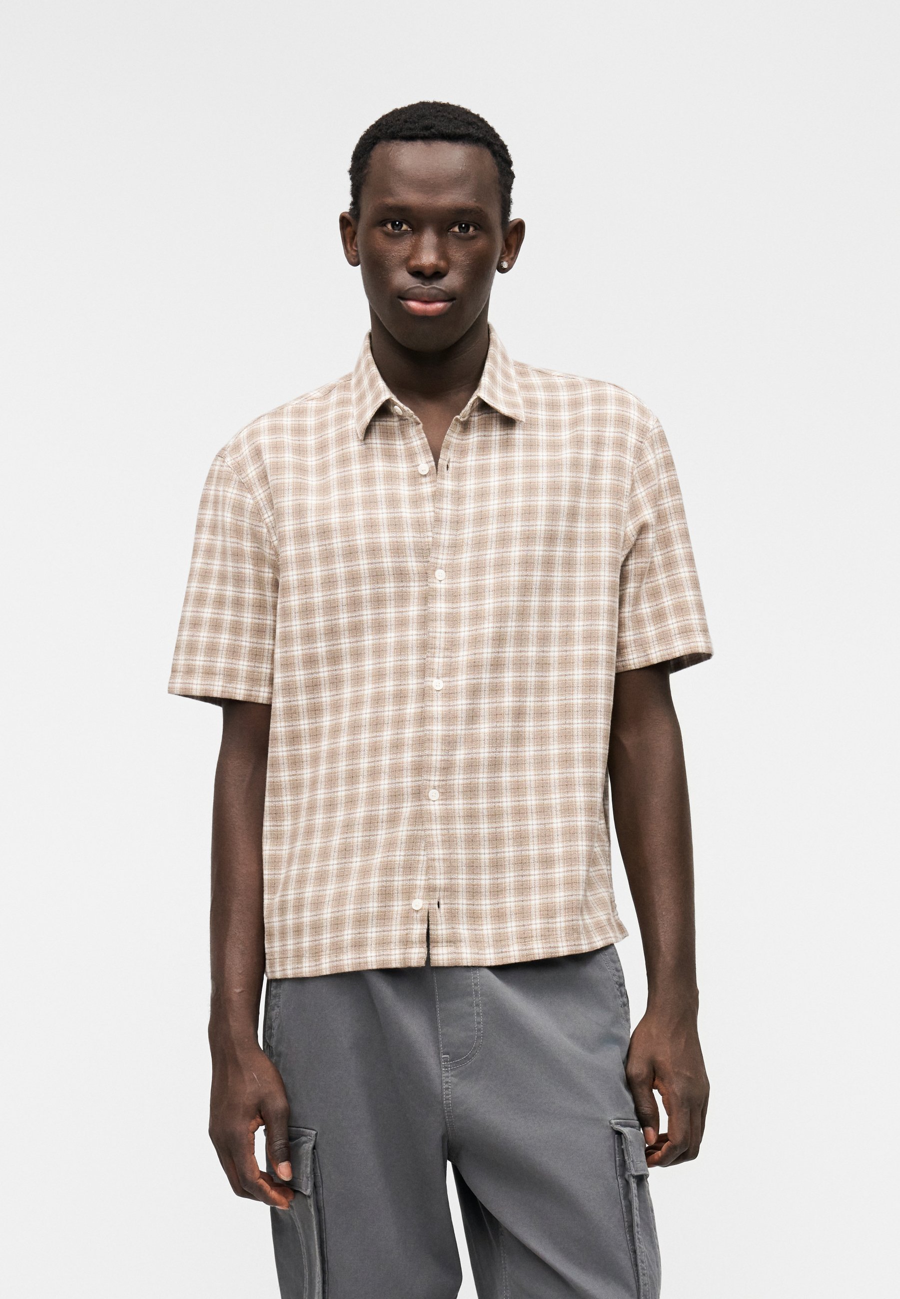Hollister Co. CHECK - Shirt - khaki - Zalando.co.uk