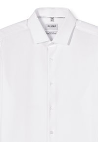 Chemise blanche à boutons avec col italien, taille 40/15¾, Olymp Level 5, coupe ajustée, tissu à contrôle climatique.