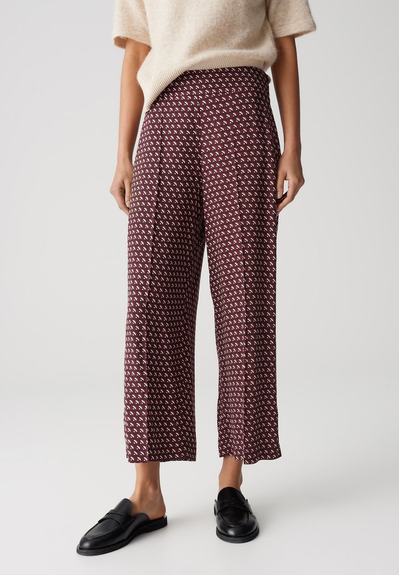 OPUS HIGH RISE CROPPED WIDE FIT - Broek - cassis