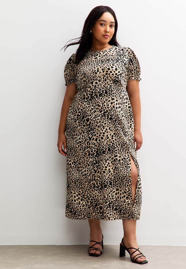 New Look Curves CURVES - Vestito casual - brown pattern