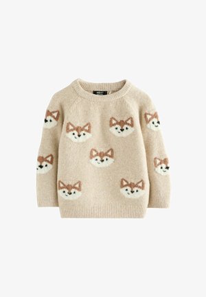 Next, REGULAR FIT - CREW NECK - Svetrík - neutral fox print