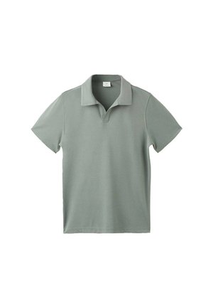 Kortärmad polotröja i en mjuk grön färg, tillverkad av bomull, med en klassisk krage och en avslappnad passform med en enkel design.