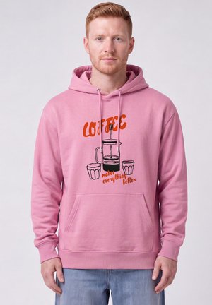 watapparel, COFFEE MAKES EVERYTHING BETTER UNISEX - Sweat à capuche - bubble pink