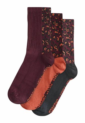 Never Fully Dressed 3 PACK - Strømper - leopard burgandy orange