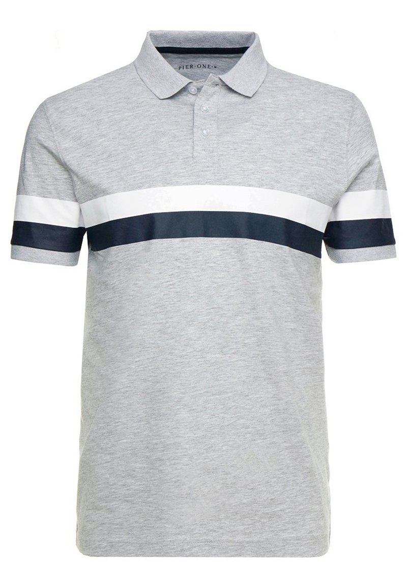 Pier One Poloshirt lichtgrijs gemêleerd Pier One Poloshirt lichtgrijs gemêleerd