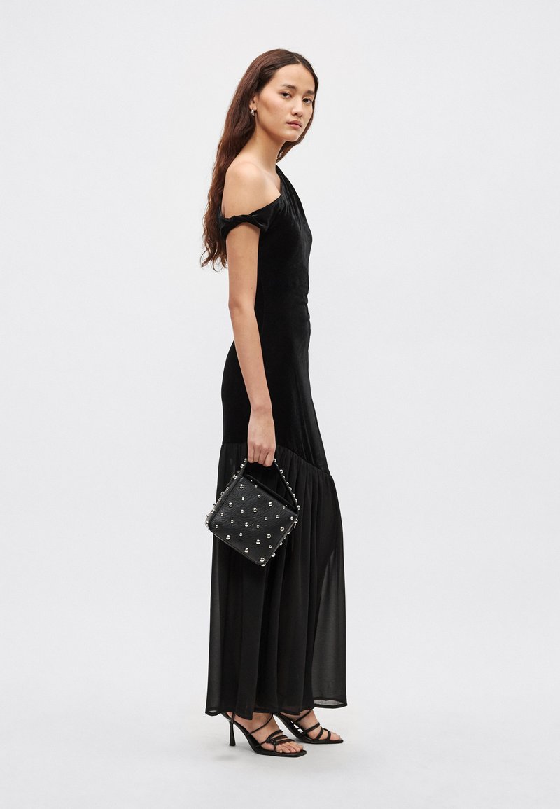 rabanne off the shoulder lace dress Lace Off-Shoulder Midi Dress in Cinnamon Brown