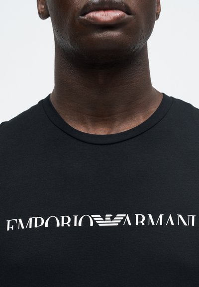 Emporio Armani SLEEVE CREW NECK - Φανέλα - black