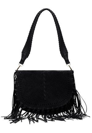 CON SOLAPA Y FLECOS - Handbag - black