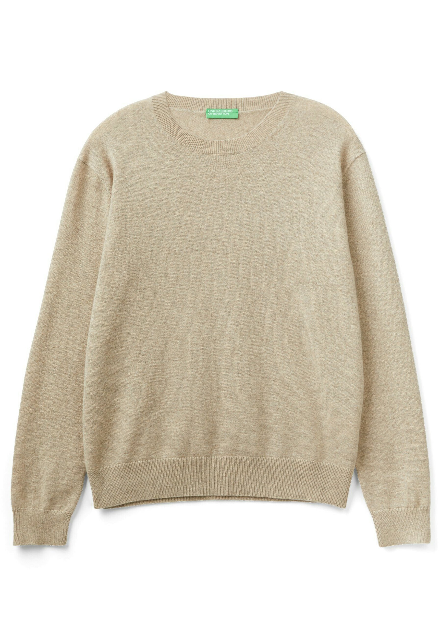 United Colors of Benetton TUBULAR CUFFS - Gebreide jurk - beige