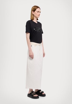TWO TONE LONG SKIRT - Maxi skirt - off white