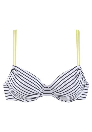 Bikini-Top - schwarz/weiß/limette