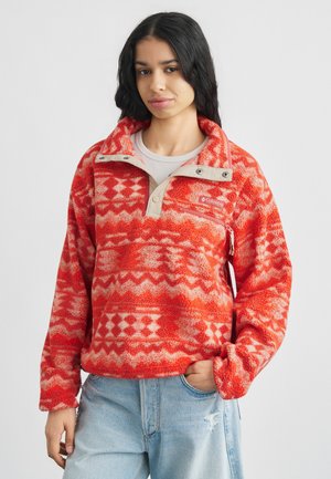 HELVETIA PRINTED CROPPED HALF SNAP - Φλις πουλόβερ - poppy red/retrotree