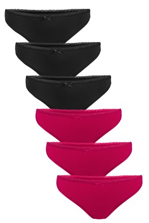 Fabio Farini 6 PACK - Thong - schwarz/rot