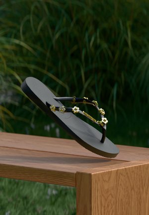 Havaianas SLIM STYLISH - T-sandali - black/golden-coloured