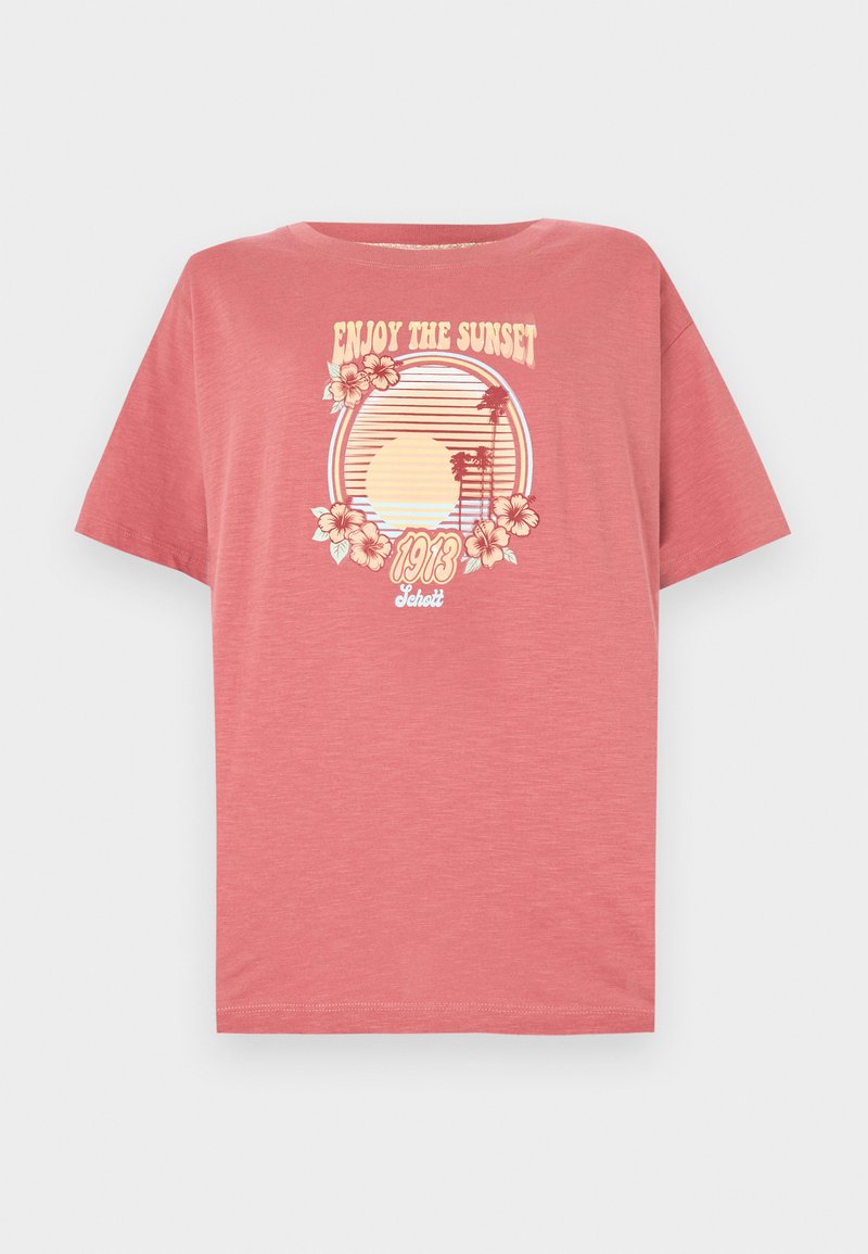 Schott T-shirt print roze Schott T-shirt print roze