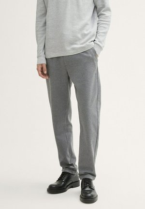 Trousers - grey melange pique