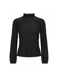 NORMAL GESCHNITTEN HOCH GESCHLOSSEN ELASTISCHE BÜNDCHEN - Blusa - black