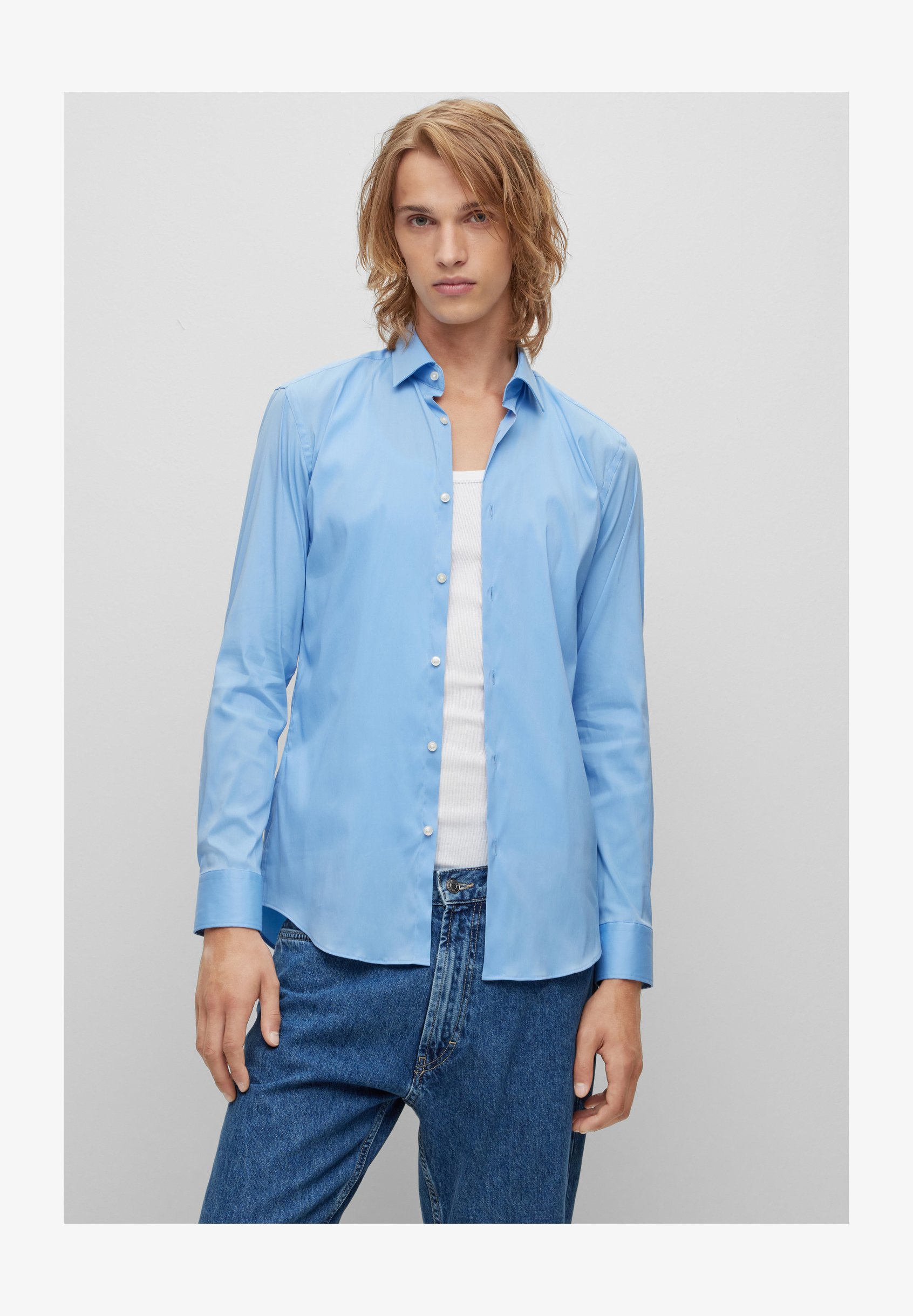 PJ PAUL JONES Camicia Estiva Uomo, Maniche Corte, Tessuto Leggero Elasticizzato Con Bottoni