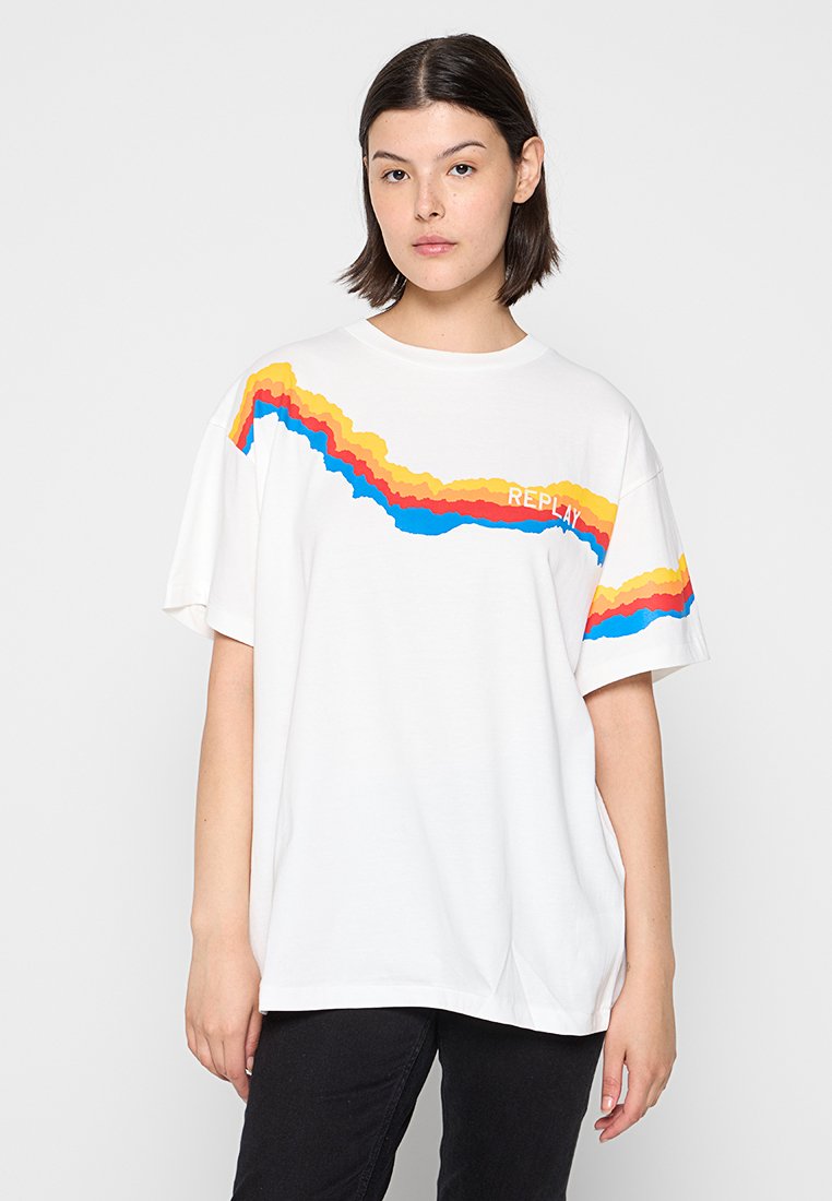 Replay T-shirt print wit Replay T-shirt print wit