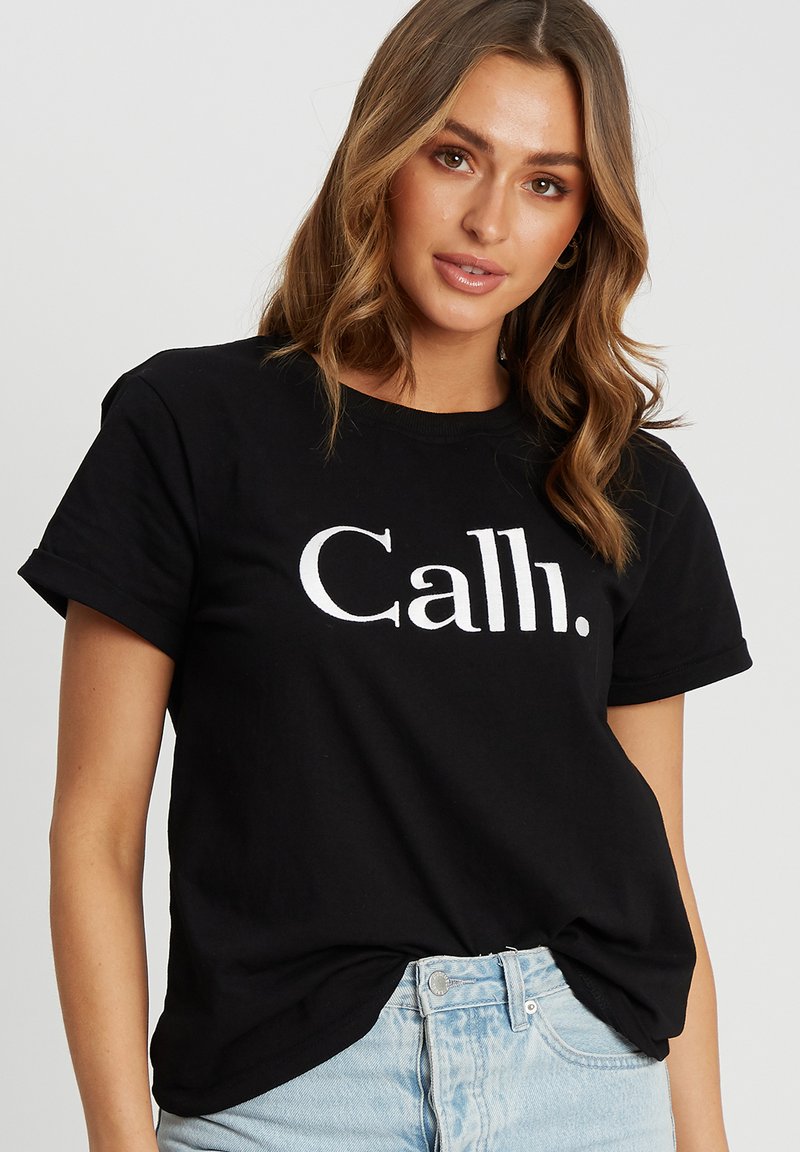 CALLI EMBROIDERED Print Tshirt black white/black Zalando.de